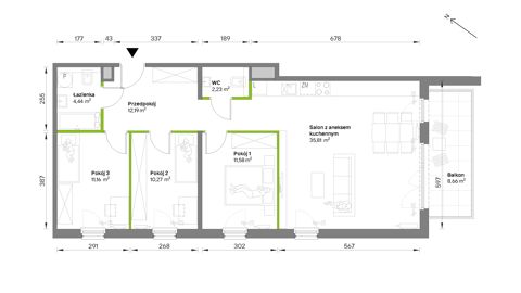 Plan 4 pok. 88m²