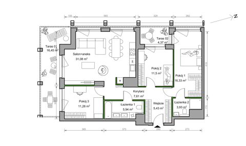 Plan 4 pok. 93m²