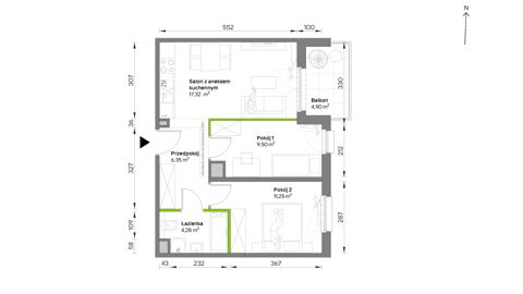 Plan 3 pok. 49m²