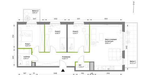 Plan 4 pok. 85m²
