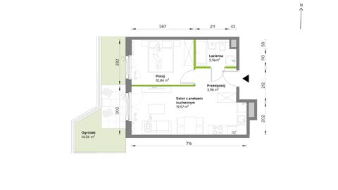 Plan 2 pok. 38m²