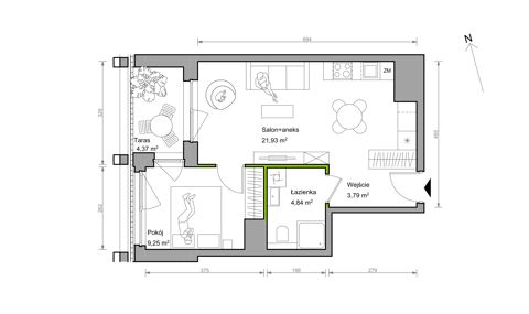 Plan 2 pok. 40m²