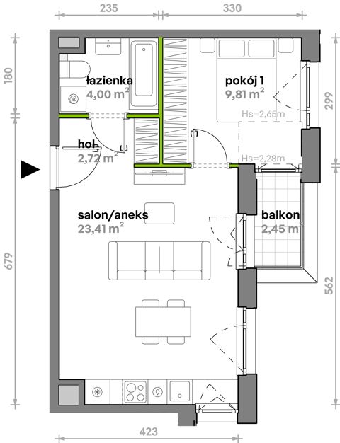 Plan 2 pok. 40m²