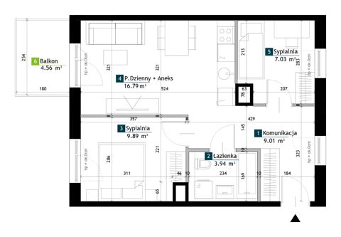 Plan 3 pok. 47m²