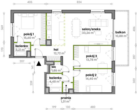 Plan 4 pok. 101m²