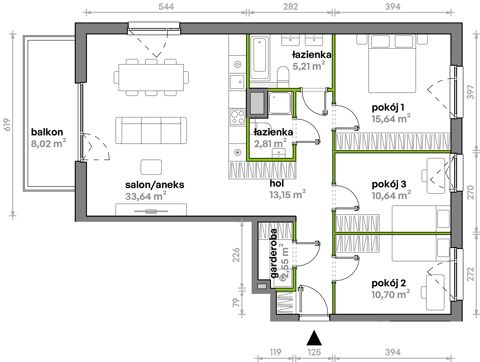 Plan 4 pok. 94m²
