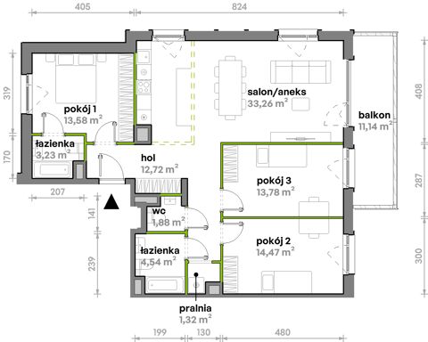 Plan 4 pok. 99m²
