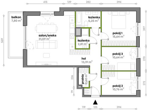 Plan 4 pok. 92m²
