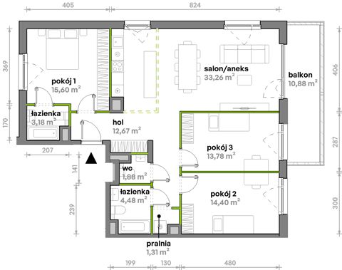 Plan 4 pok. 101m²