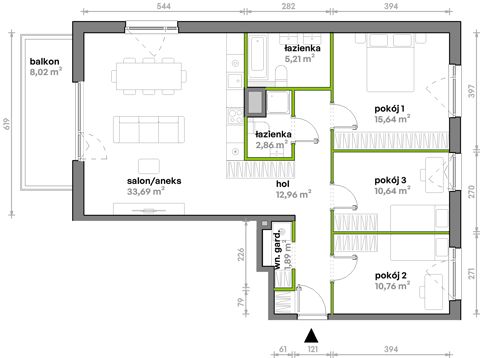 Plan 4 pok. 94m²