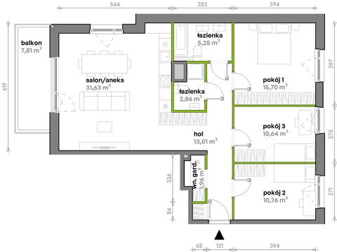 Plan 4 pok. 92m²