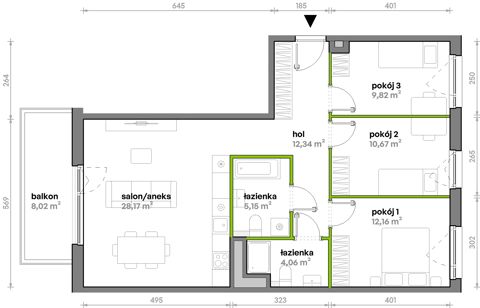 Plan 4 pok. 82m²