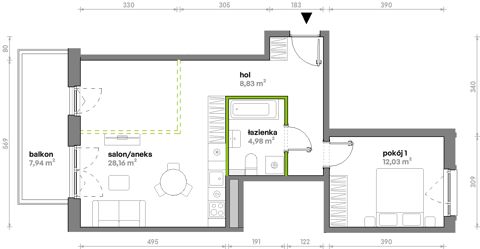 Plan 2 pok. 54m²