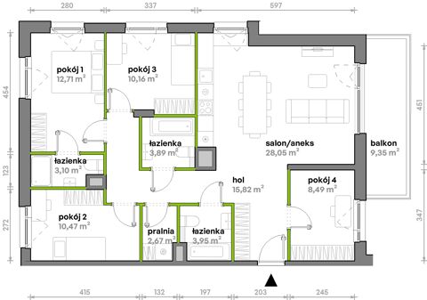 Plan 5 pok. 99m²