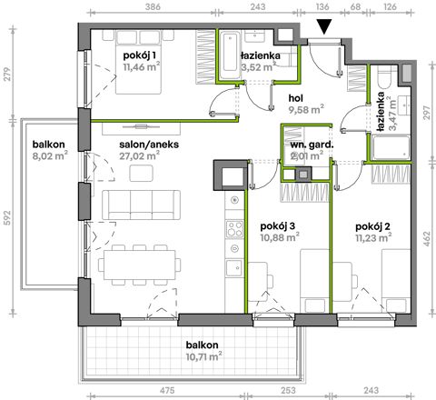 Plan 4 pok. 79m²