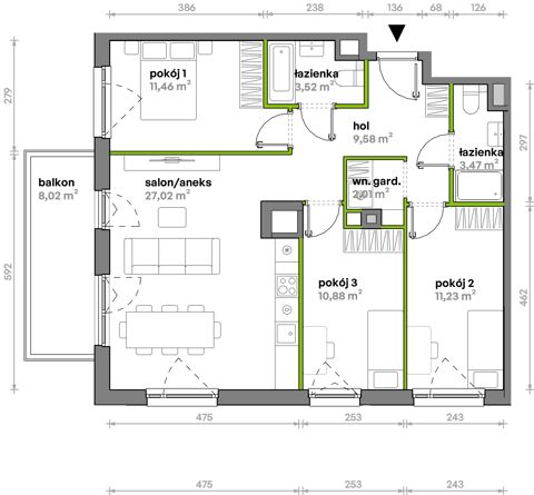 Plan 4 pok. 79m²