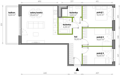 Plan 4 pok. 78m²