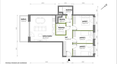 Plan 4 pok. 82m²