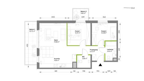 Plan 3 pok. 66m²