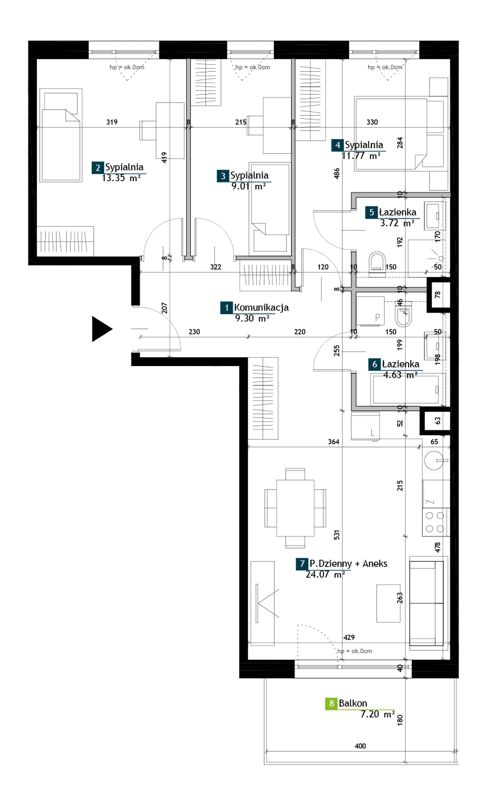 Plan 4 pok. 76m²
