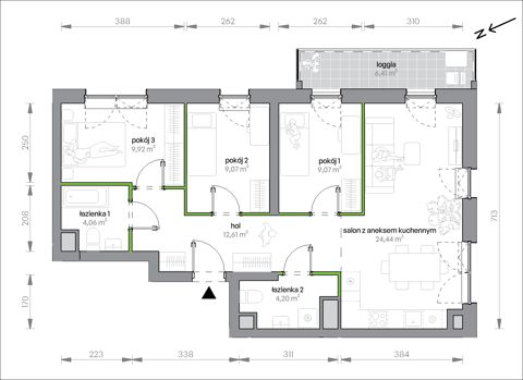 Plan 4 pok. 73m²