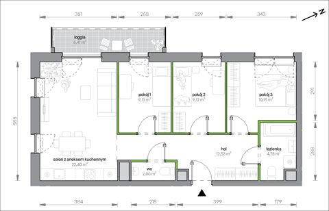 Plan 4 pok. 71m²