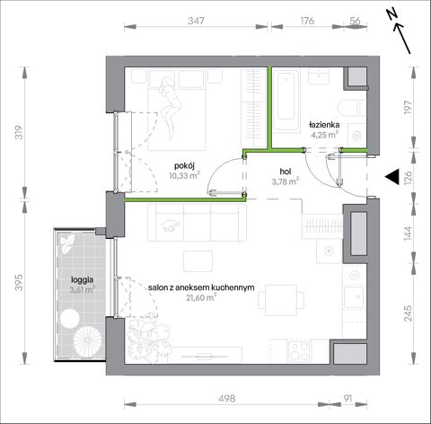 Plan 2 pok. 40m²