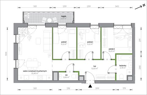 Plan 4 pok. 71m²