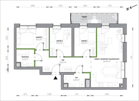 Plan 4 pok. 74m²