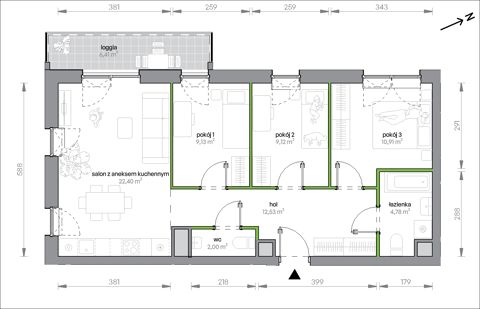 Plan 4 pok. 71m²