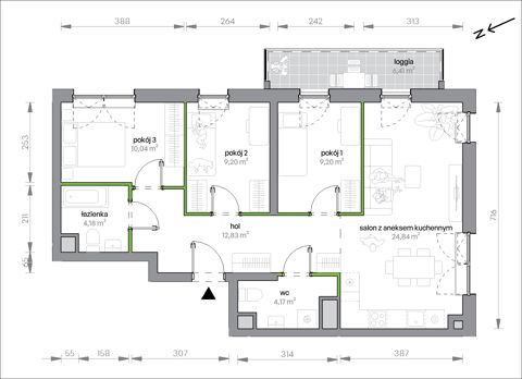 Plan 4 pok. 74m²