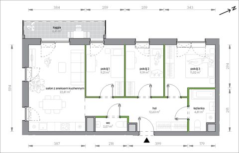 Plan 4 pok. 72m²