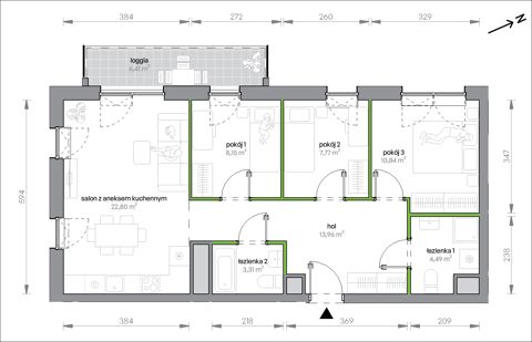 Plan 4 pok. 71m²