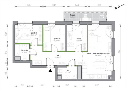 Plan 4 pok. 74m²