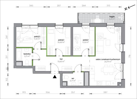 Plan 4 pok. 74m²