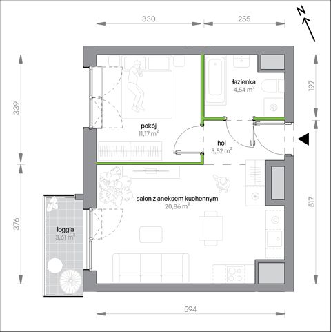 Plan 2 pok. 40m²