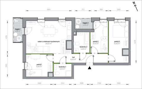 Plan 4 pok. 75m²