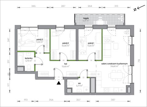 Plan 4 pok. 74m²