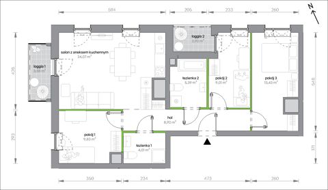 Plan 4 pok. 75m²