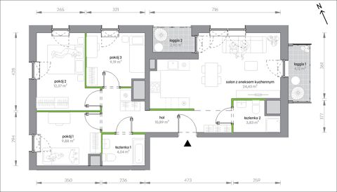 Plan 4 pok. 75m²