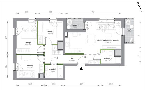 Plan 4 pok. 75m²