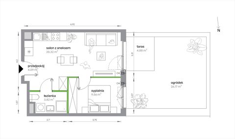 Plan 2 pok. 38m²