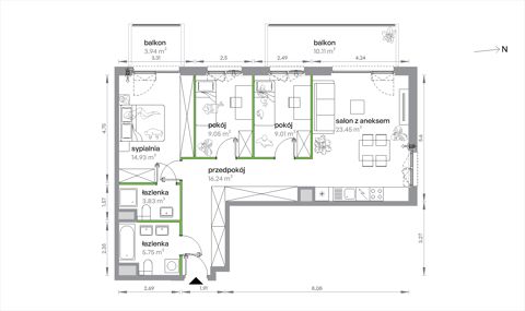 Plan 4 pok. 82m²