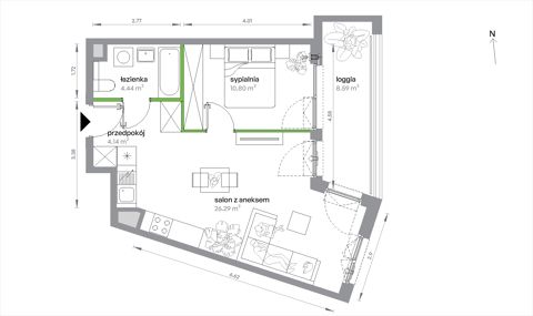Plan 2 pok. 46m²