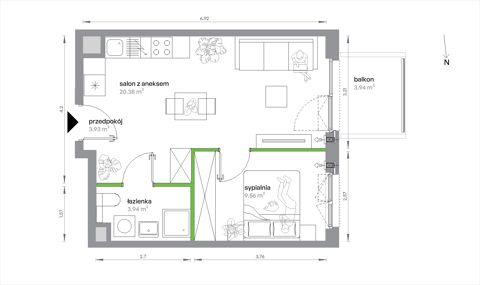 Plan 2 pok. 38m²