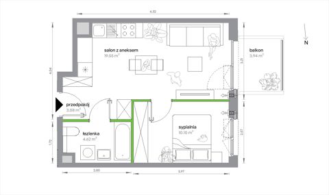 Plan 2 pok. 37m²
