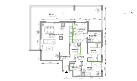 Plan 4 pok. 99m²