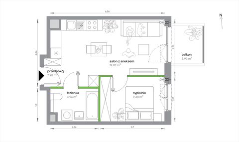 Plan 2 pok. 37m²