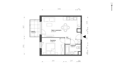 Plan 2 pok. 42m²