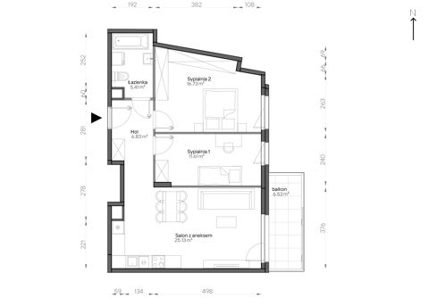 Plan 3 pok. 66m²